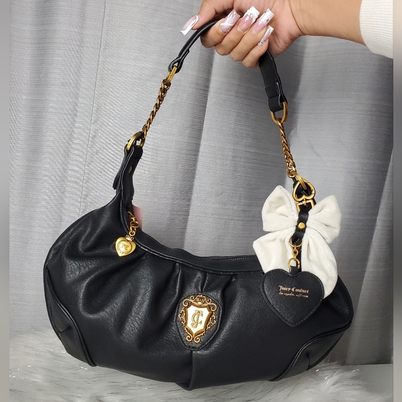 JUICY COUTURE Liquorice Black Juicy Romance Hobo Shoulder Bag - Picture 3 of 10